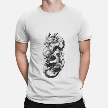 Monkey D. Luffy anime graphic t shirt One Piece dragon power design
