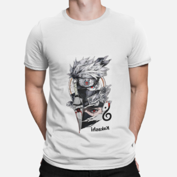 Kakashi Hatake Sharingan Naruto anime graphic t shirt masked ninja design