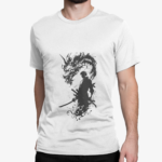 Roronoa Zoro anime graphic t shirt One Piece samurai dragon design