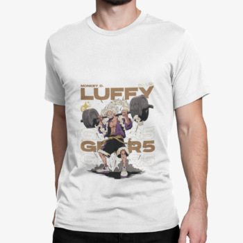 Monkey D. Luffy Gear 5 anime graphic t shirt One Piece gym power design