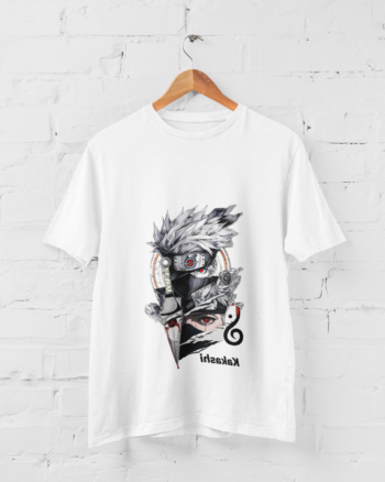 Kakashi Hatake Sharingan Naruto anime graphic t shirt masked ninja design
