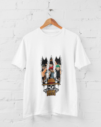 One Piece Luffy Zoro Ace trio anime graphic t shirt Straw Hat Pirates design