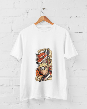 Naruto Uzumaki Kurama Nine Tails anime t-shirt for men whit
