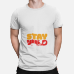 Stay wild retro typography printed t-shirt