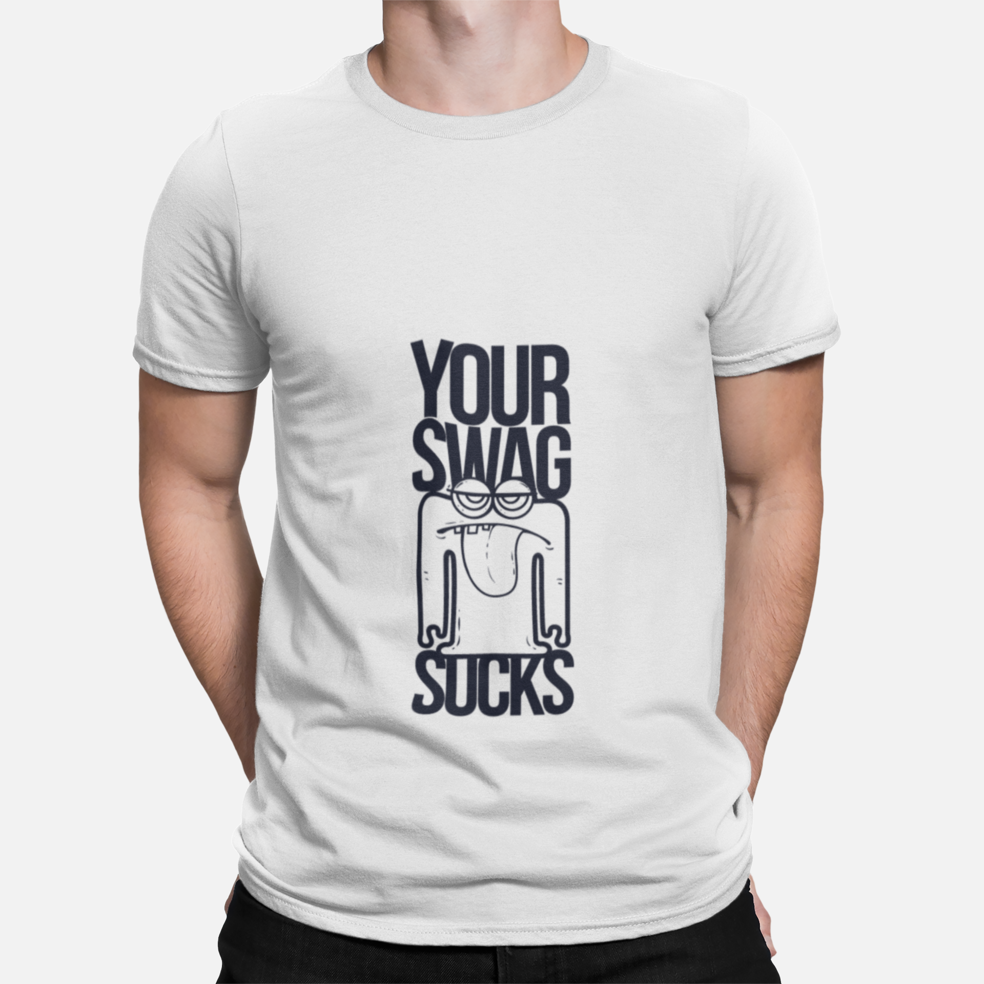 mockup-of-a-man-wearing-a-customizable-t-shirt-against-a-plain-color-backdrop-1422-el1 Savage meme t-shirt by Verosparx
