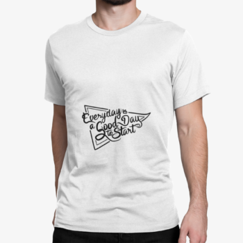 Unbound Everyday Is A Good Day To Start motivational quote printed on white t-shirt